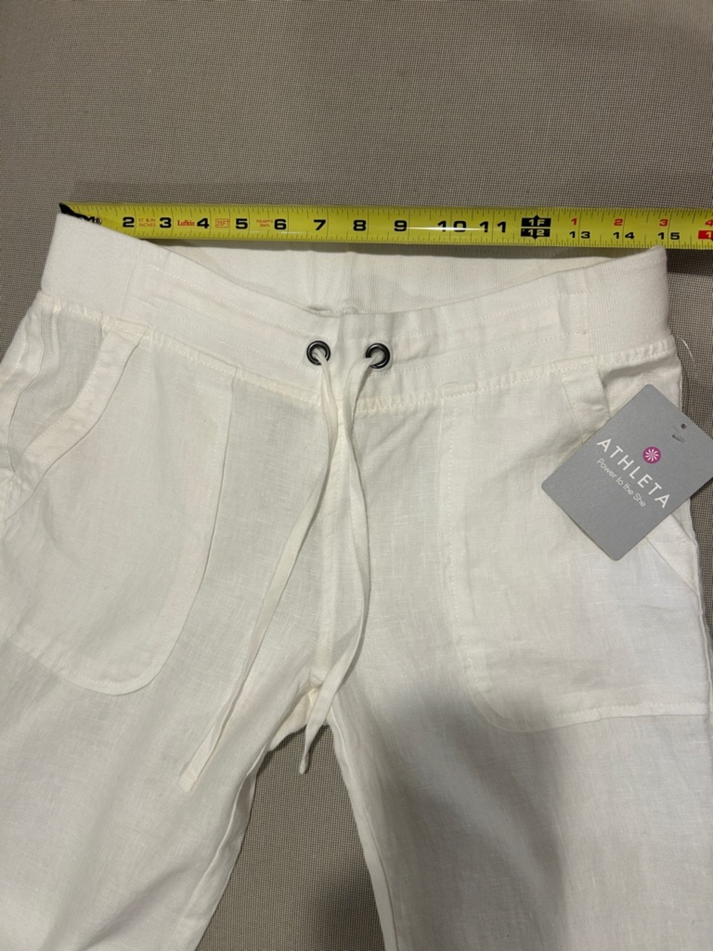 NWT Athleta White Linen Pants Women’s Size 8 Petite - Picture 5 of 11